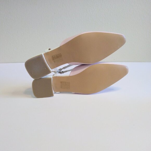 Journey Collection Women's Paislee Sling Back Block Heel Square Toe Flats Size 8 - Picture 4 of 6